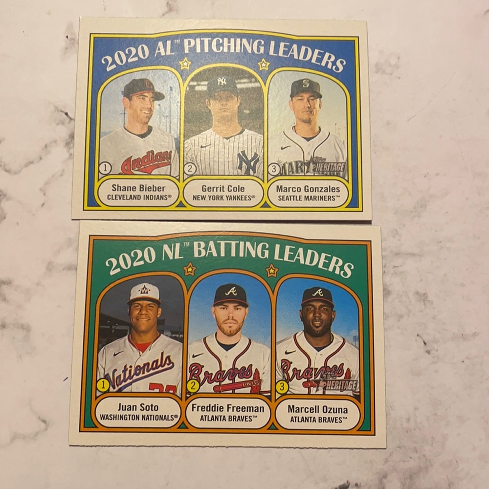 2020 Pitching and Batting Leaders Cards